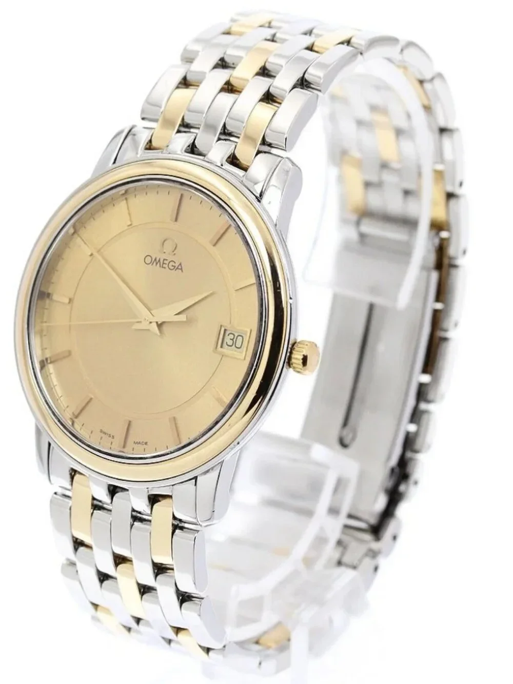 OMEGA De Ville Prestige 4310.11 YG bezel date gold Dial Quartz Men's_967177